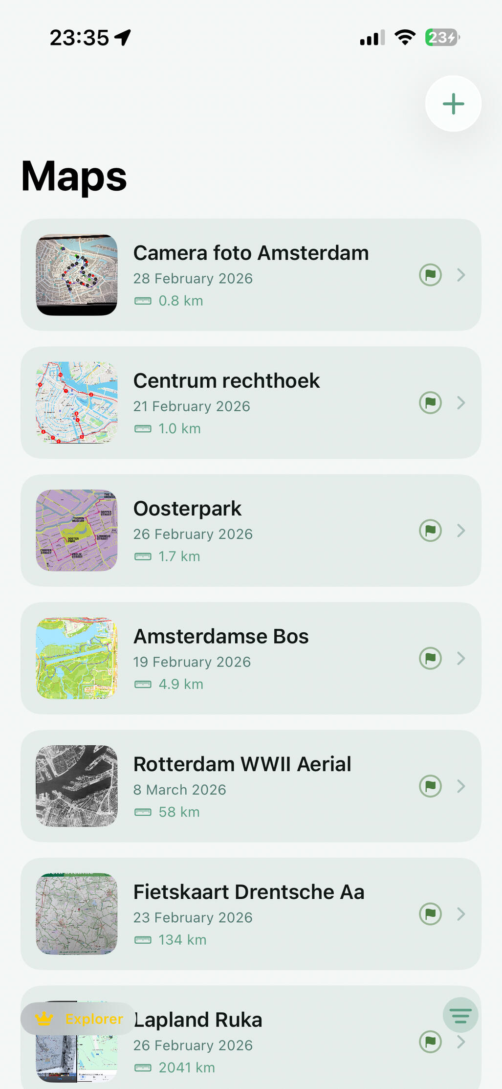 ProjectScreen Watch your maps appear in the list, sorted by distance from your current location or name!