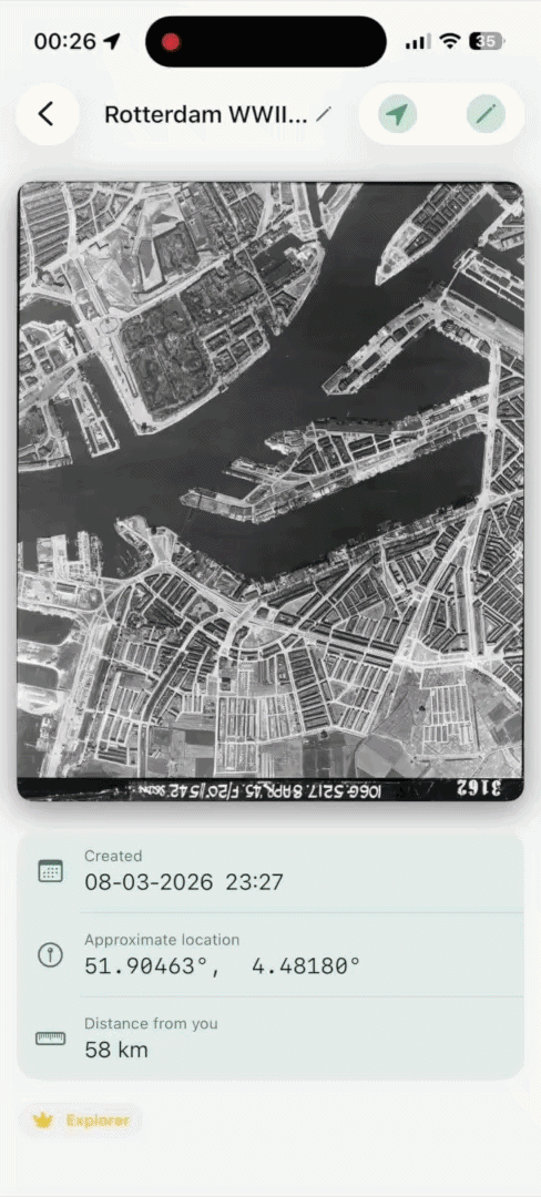 ProjectScreen Watch your maps appear in the list, sorted by distance from your current location or name!